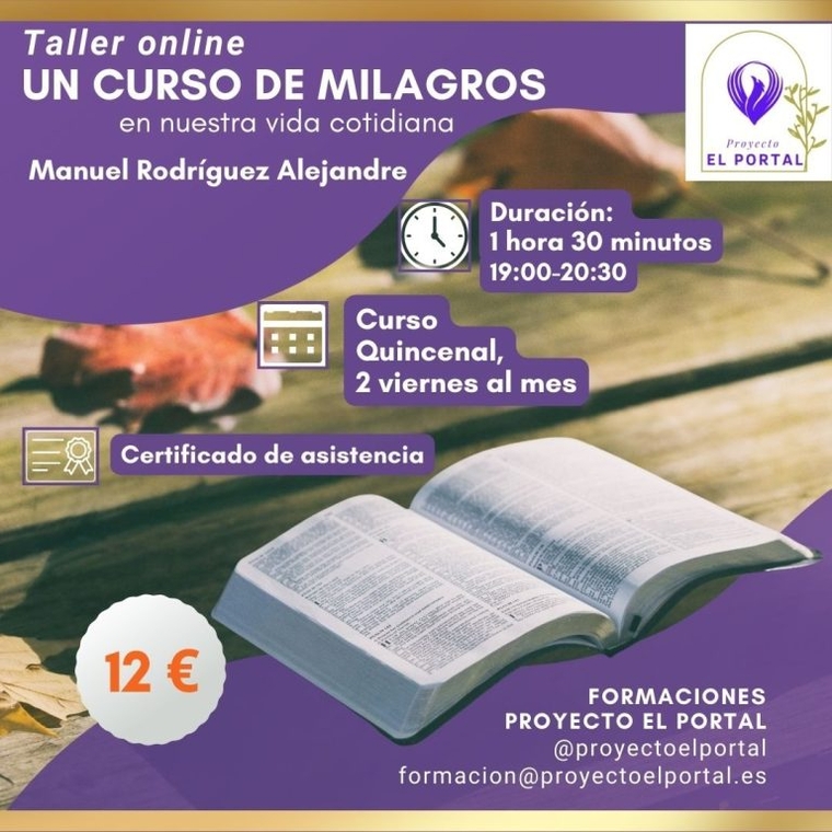 Cartel de Curso de milagros